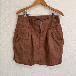 Prana brown canvas mini skirt 2